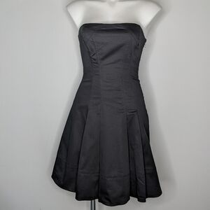 NWT Express black strapless fit & flare cocktail dress 2